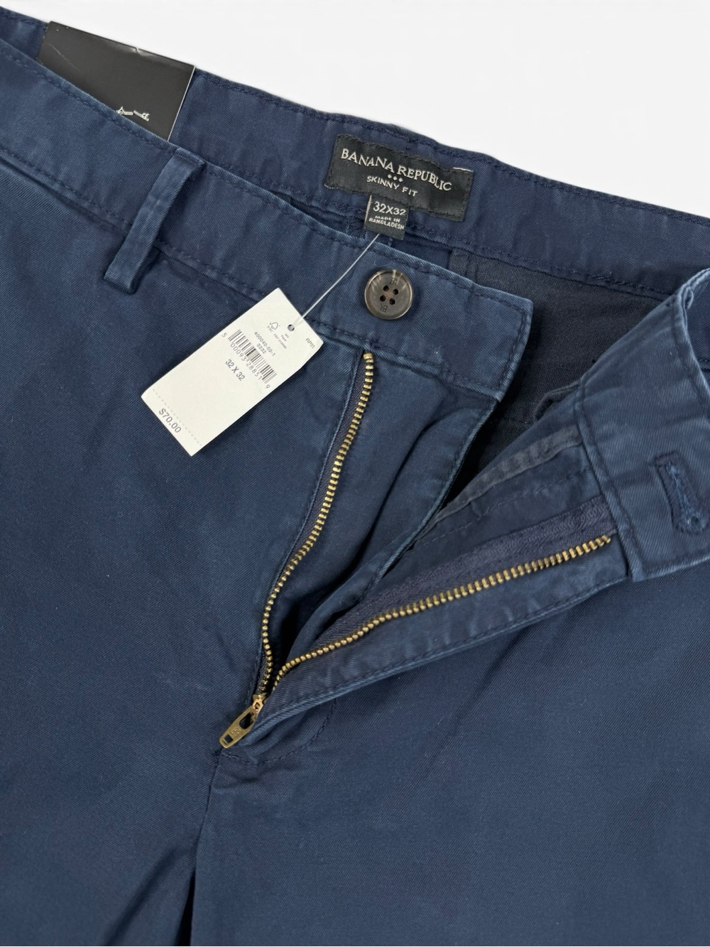 Banana Republic NWT Lived-In Skinny Chino Pants Navy Men’s 32x32 - Picture 10 of 11